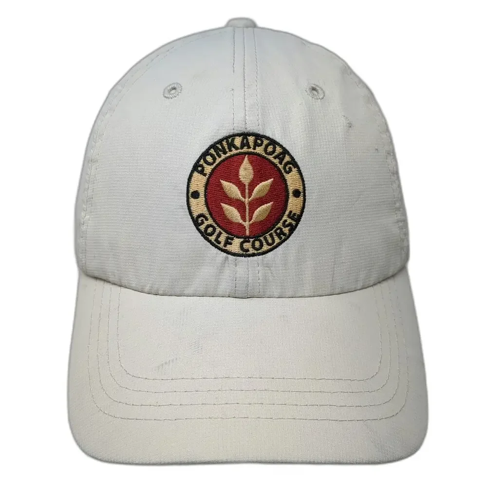 Ouray Ponkapoag Golf Course Hat Beige One Size Baseball Cap Strapback Polyester
